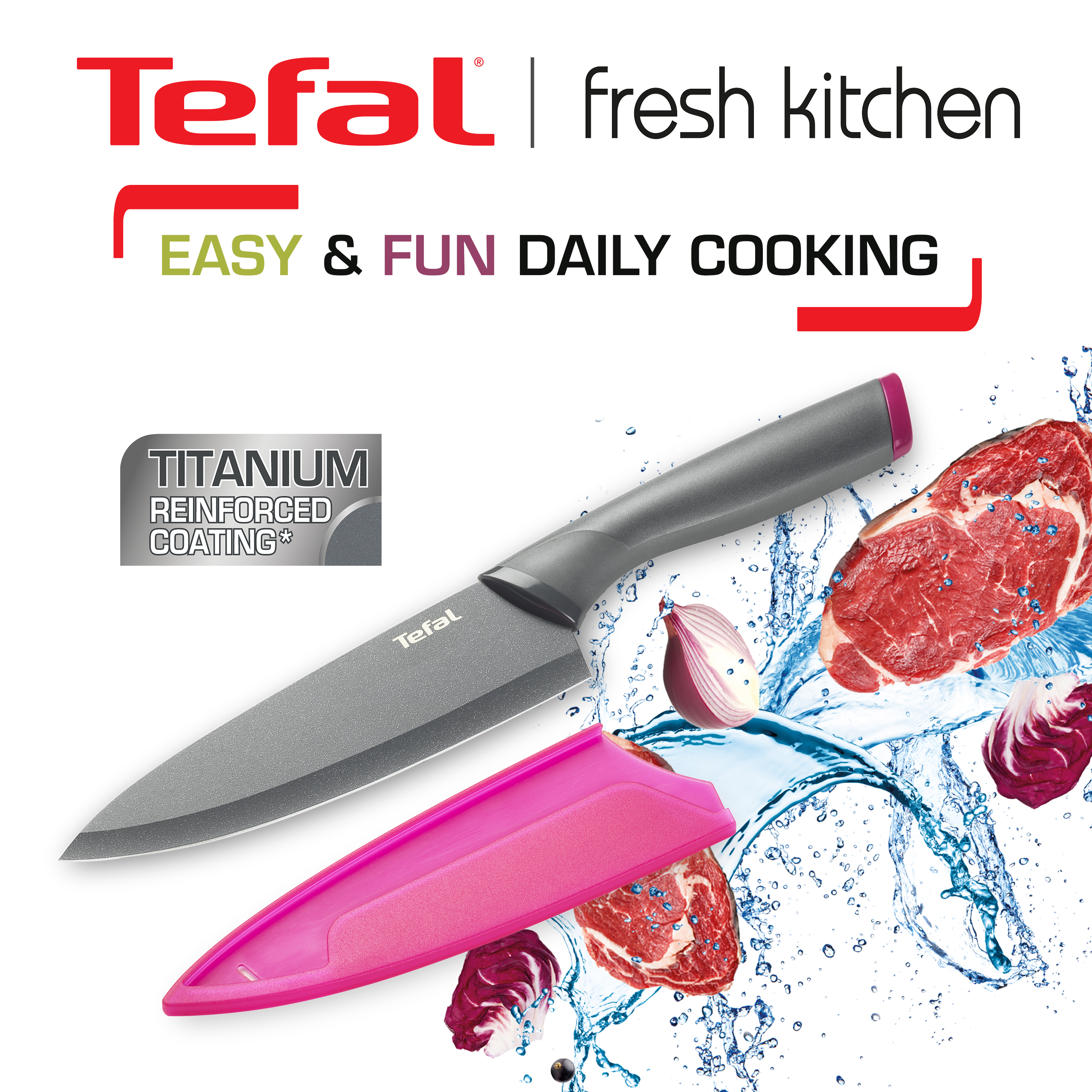 Tefal Fresh Kitchen Chef Knife, 15 cm - K1220304 Tefal Fresh Kitchen Chef Knife, 15 cm - K1220304